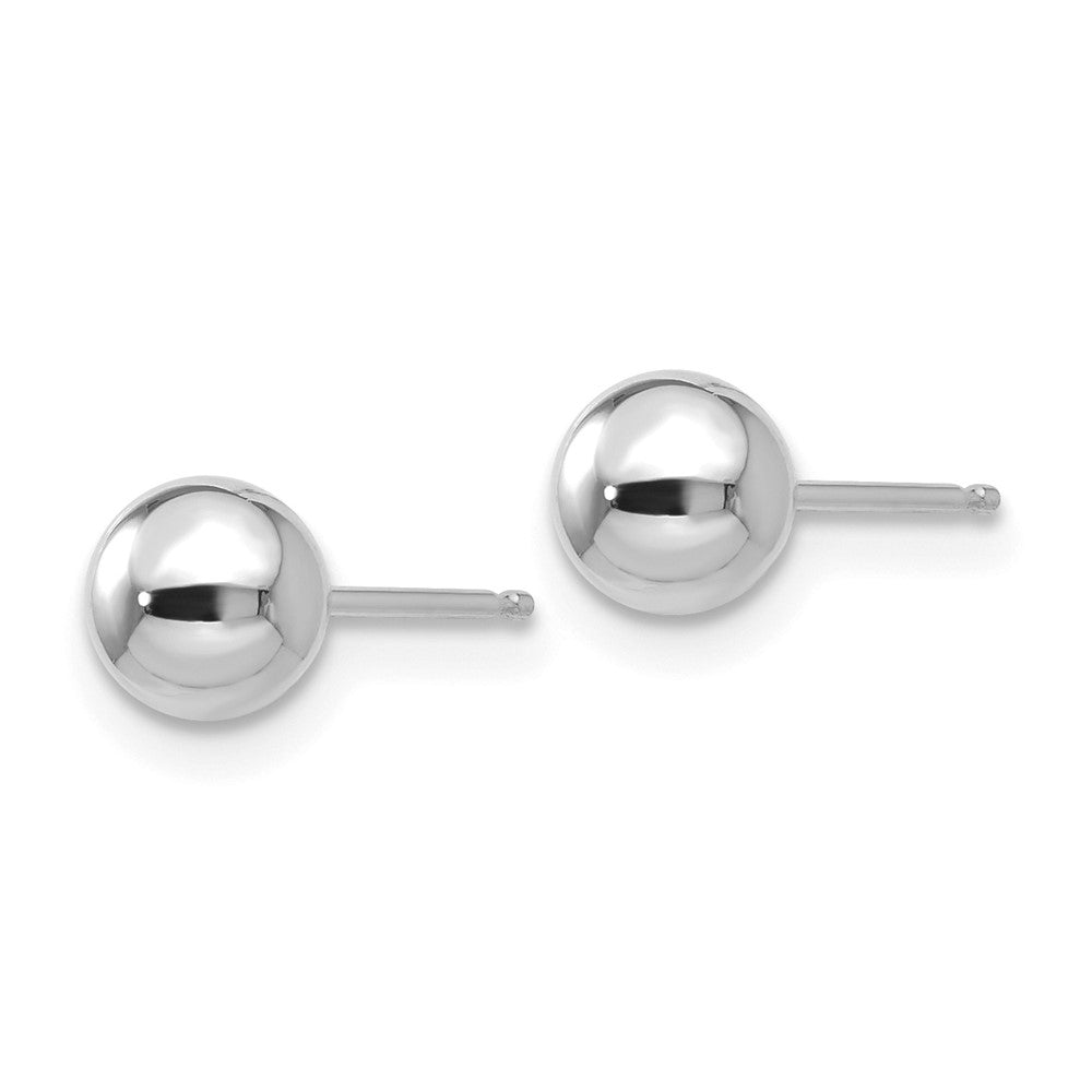 10K White Gold Polished 5mm Ball Post Earrings