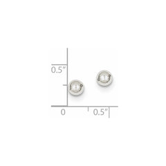 10K White Gold Polished 5mm Ball Post Earrings