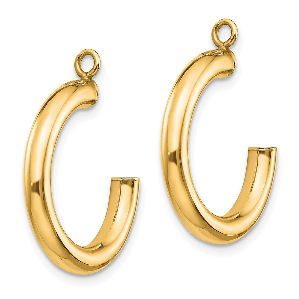 10K Yellow Gold Polished Tube Hoop Earrings Jackets