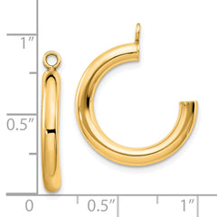 10K Yellow Gold Polished Tube Hoop Earrings Jackets