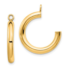 10K Yellow Gold Polished Tube Hoop Earrings Jackets