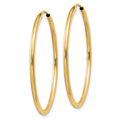 10K Yellow Gold 1.5mm Polished Round Endless Hoop Earrings