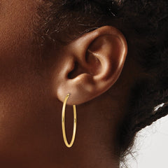 10K Yellow Gold 1.5mm Polished Round Endless Hoop Earrings