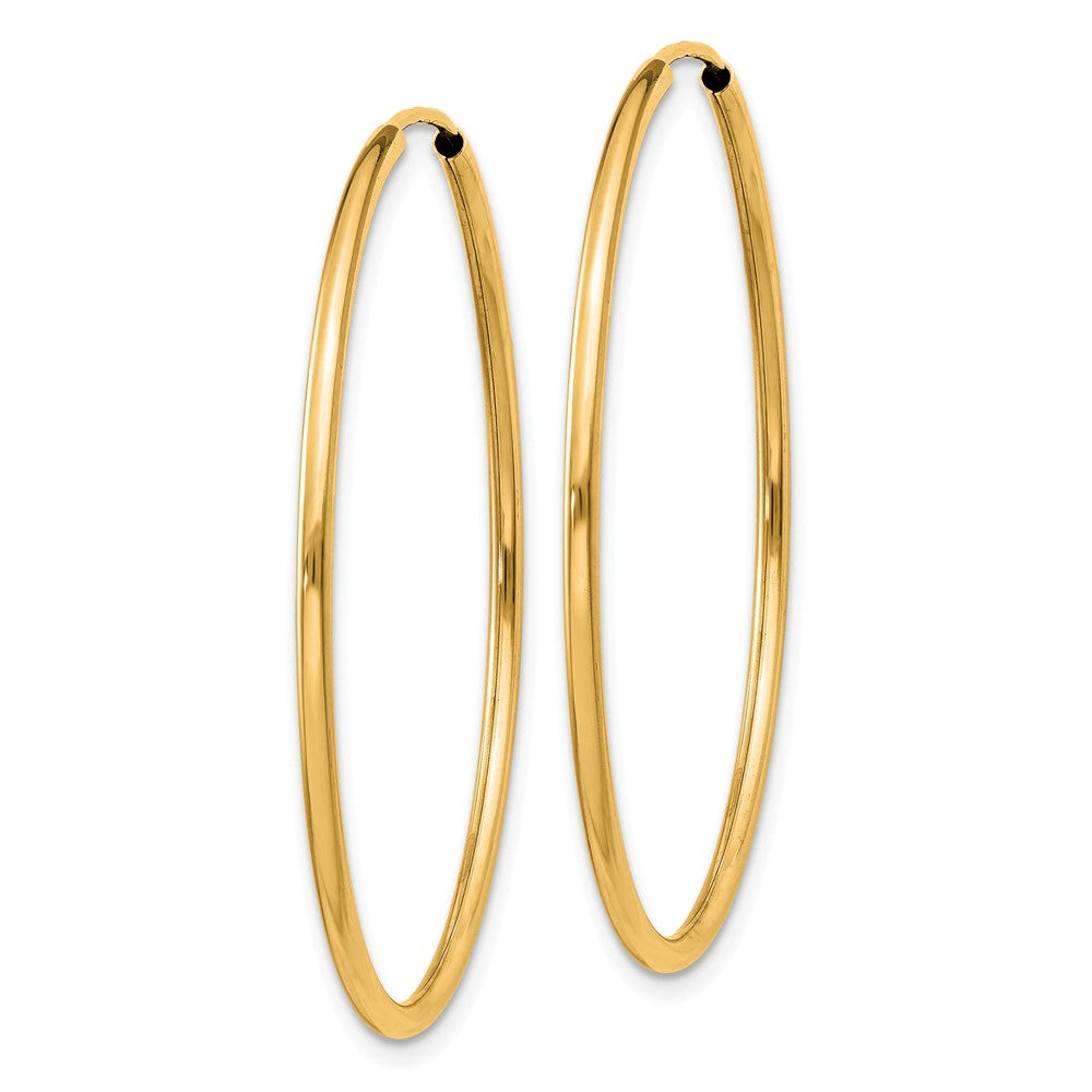 10K Yellow Gold 1.5mm Polished Round Endless Hoop Earrings