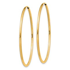 10K Yellow Gold 1.5mm Polished Round Endless Hoop Earrings