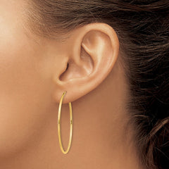 10K Yellow Gold 1.5mm Polished Round Endless Hoop Earrings