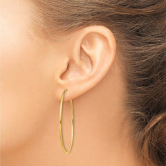 10K Yellow Gold 1.5mm Polished Round Endless Hoop Earrings