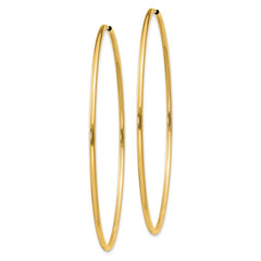 10K Yellow Gold 1.5mm Polished Round Endless Hoop Earrings