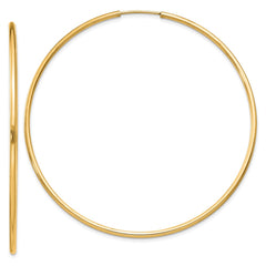 10K Yellow Gold 1.5mm Polished Round Endless Hoop Earrings