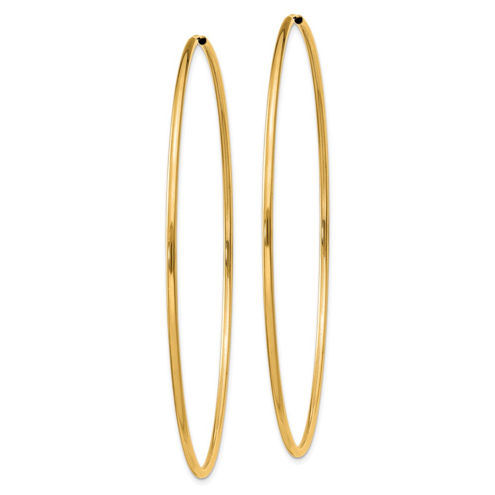 10K Yellow Gold 1.5mm Polished Round Endless Hoop Earrings