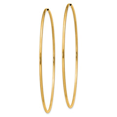 10K Yellow Gold 1.5mm Polished Round Endless Hoop Earrings