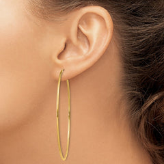 10K Yellow Gold 1.5mm Polished Round Endless Hoop Earrings