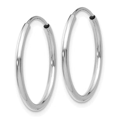 10K White Gold 1.5mm Polished Endless Hoop Earrings