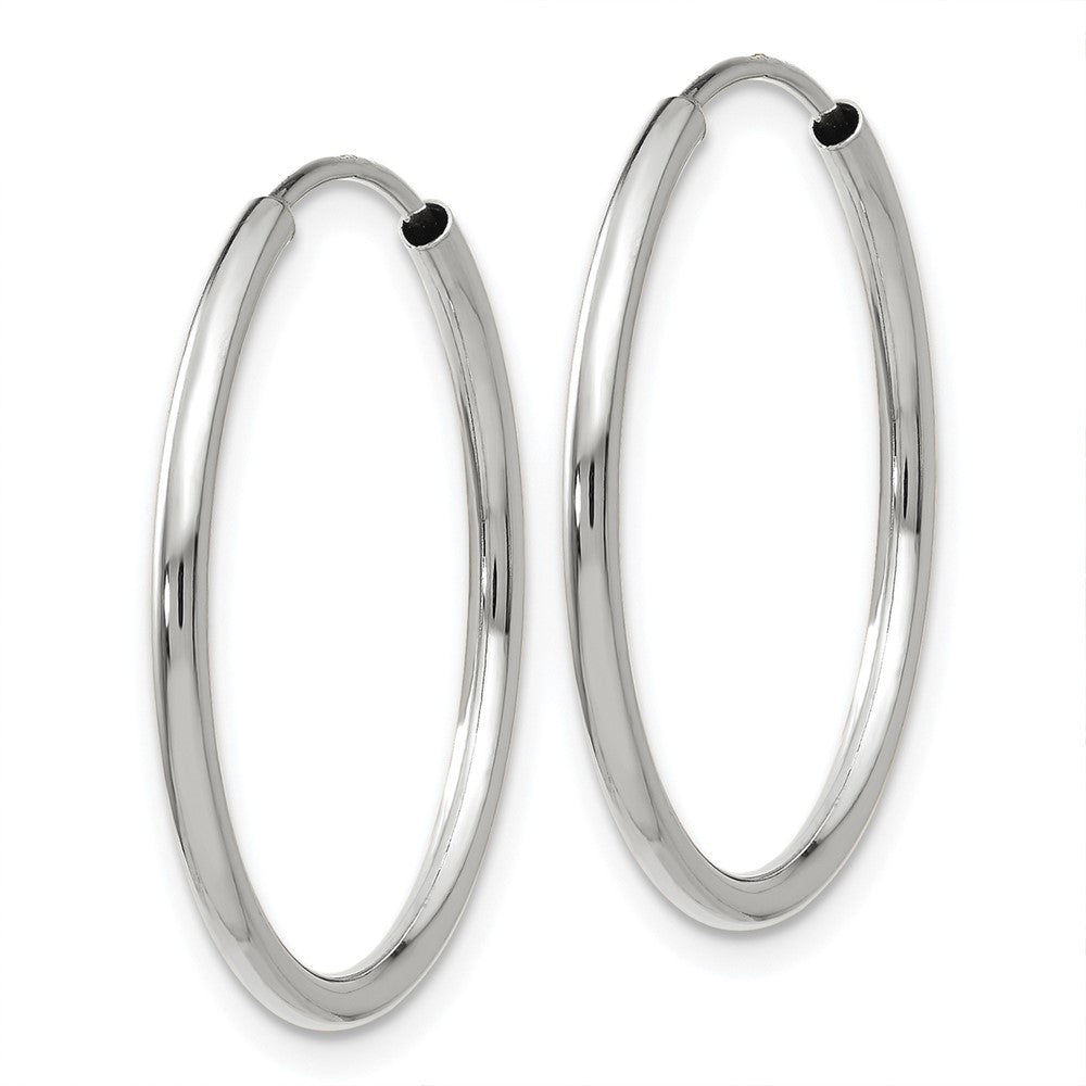 10K White Gold 1.5mm Polished Endless Hoop Earrings