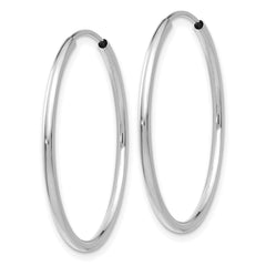 10K White Gold 1.5mm Polished Endless Hoop Earrings