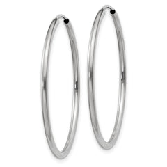 10K White Gold 1.5mm Polished Endless Hoop Earrings