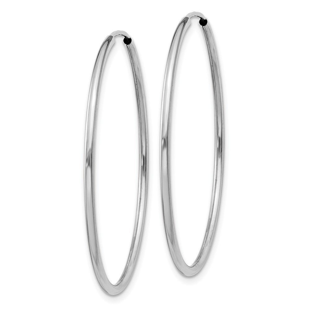 10K White Gold 1.5mm Polished Endless Hoop Earrings