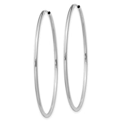 10K White Gold 1.5mm Polished Endless Hoop Earrings