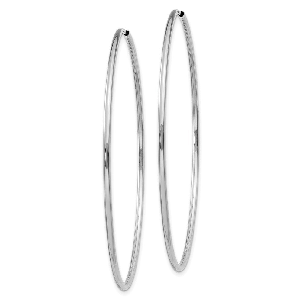 10K White Gold 1.5mm Polished Endless Hoop Earrings