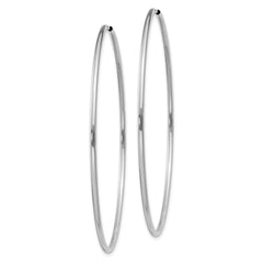 10K White Gold 1.5mm Polished Endless Hoop Earrings