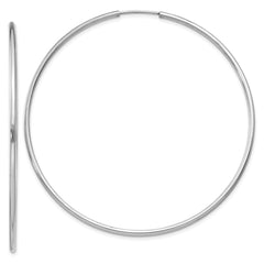 10K White Gold 1.5mm Polished Endless Hoop Earrings