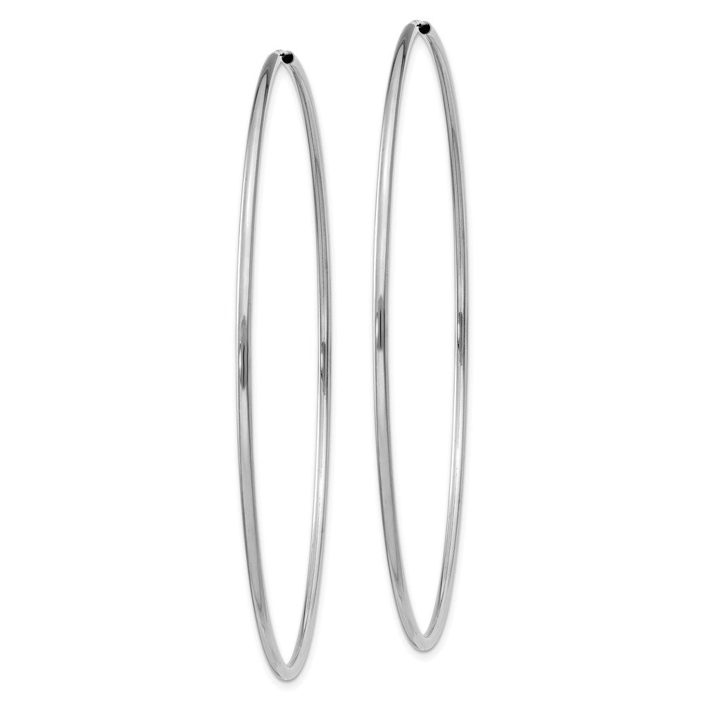 10K White Gold 1.5mm Polished Endless Hoop Earrings