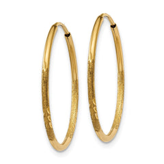 10K Yellow Gold 1.25mm Diamond-cut Endless Hoop Earrings