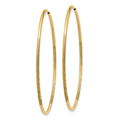 10K Yellow Gold 1.25mm Diamond-cut Endless Hoop Earrings