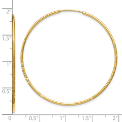 10K Yellow Gold 1.25mm Diamond-cut Endless Hoop Earrings