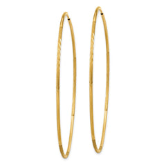 10K Yellow Gold 1.25mm Diamond-cut Endless Hoop Earrings