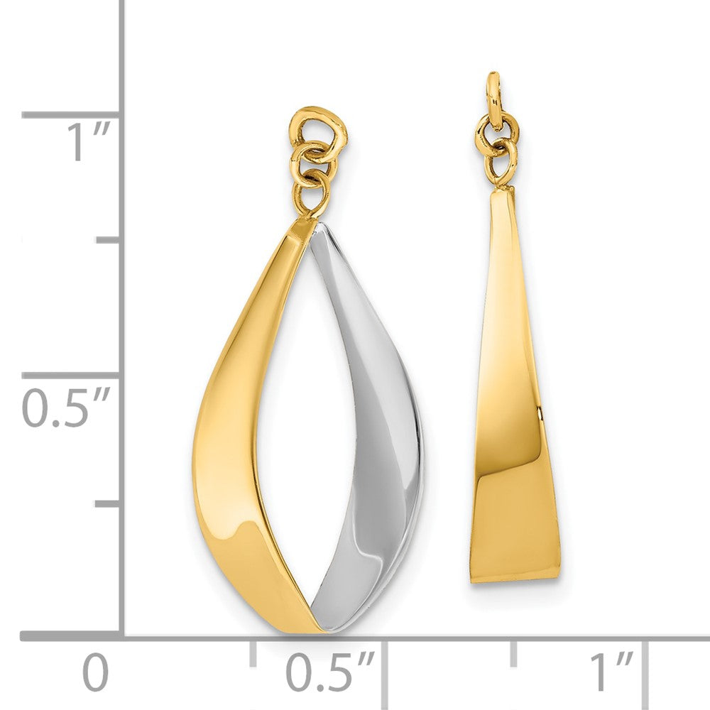 10K Yellow Gold & Rhodium Reversible Dangle Earrings Jackets