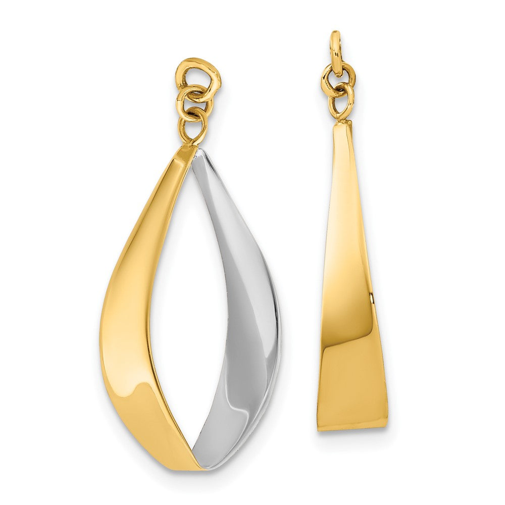 10K Yellow Gold & Rhodium Reversible Dangle Earrings Jackets