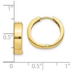 10K Yellow Gold Square Hinged Hoop Earrings