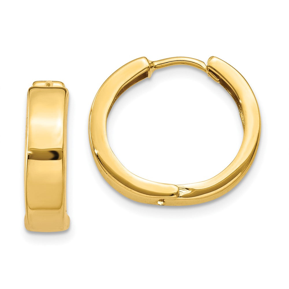 10K Yellow Gold Square Hinged Hoop Earrings