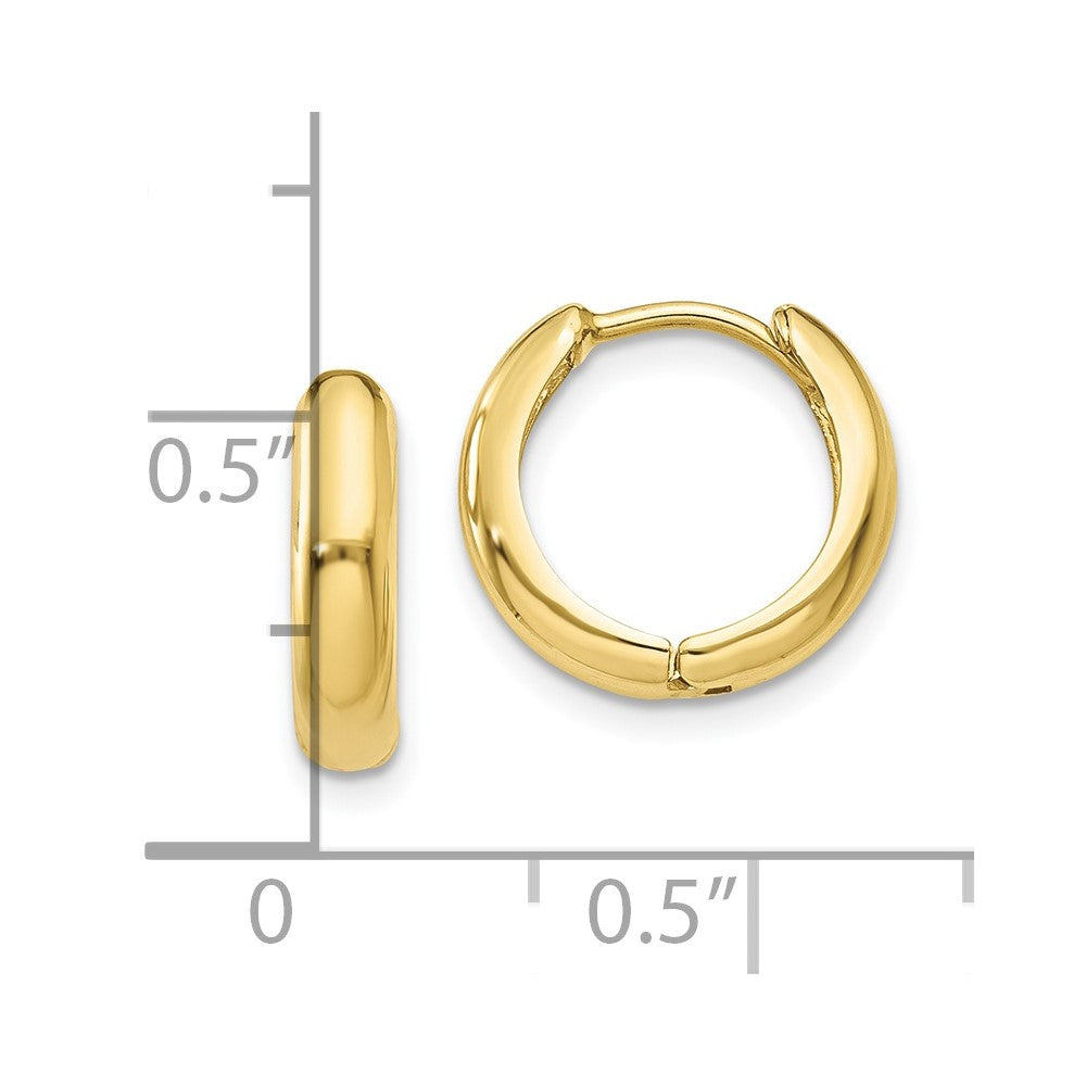 10K Yellow Gold Polished Hinged Hoop Earrings