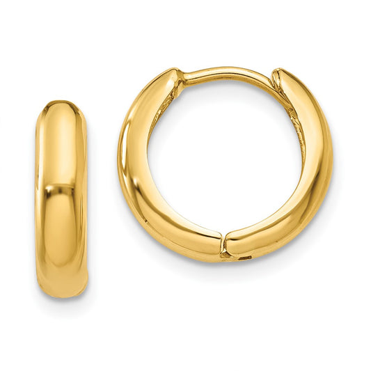 10K Yellow Gold Polished Hinged Hoop Earrings