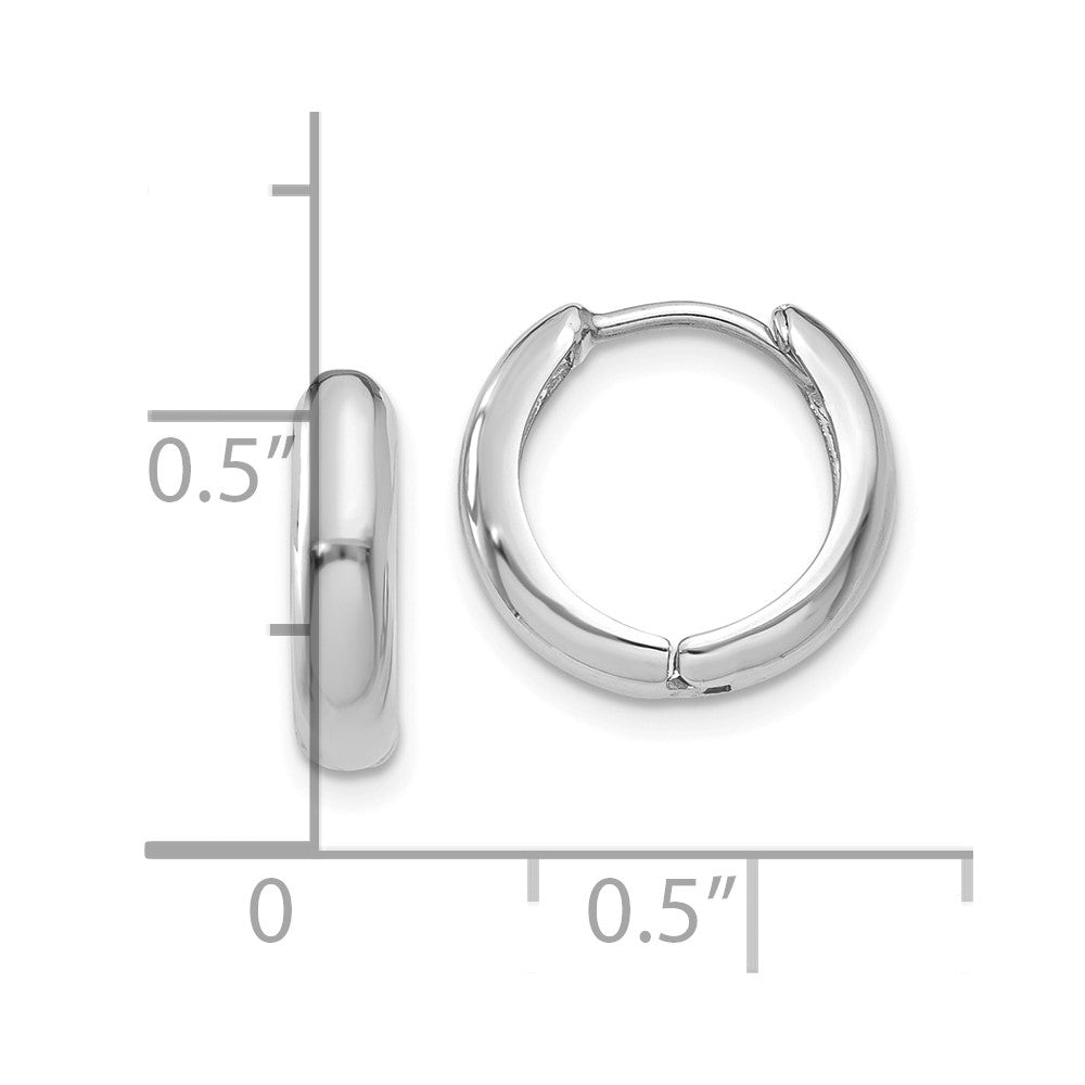 10K White Gold Hinged Hoop Earrings