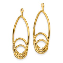 10K Yellow Gold Polished Fancy Teardrop Earrings Jackets