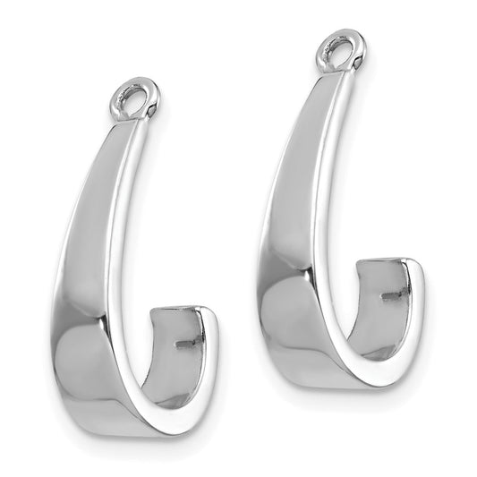 10K White Gold J Hoop Earrings Jackets