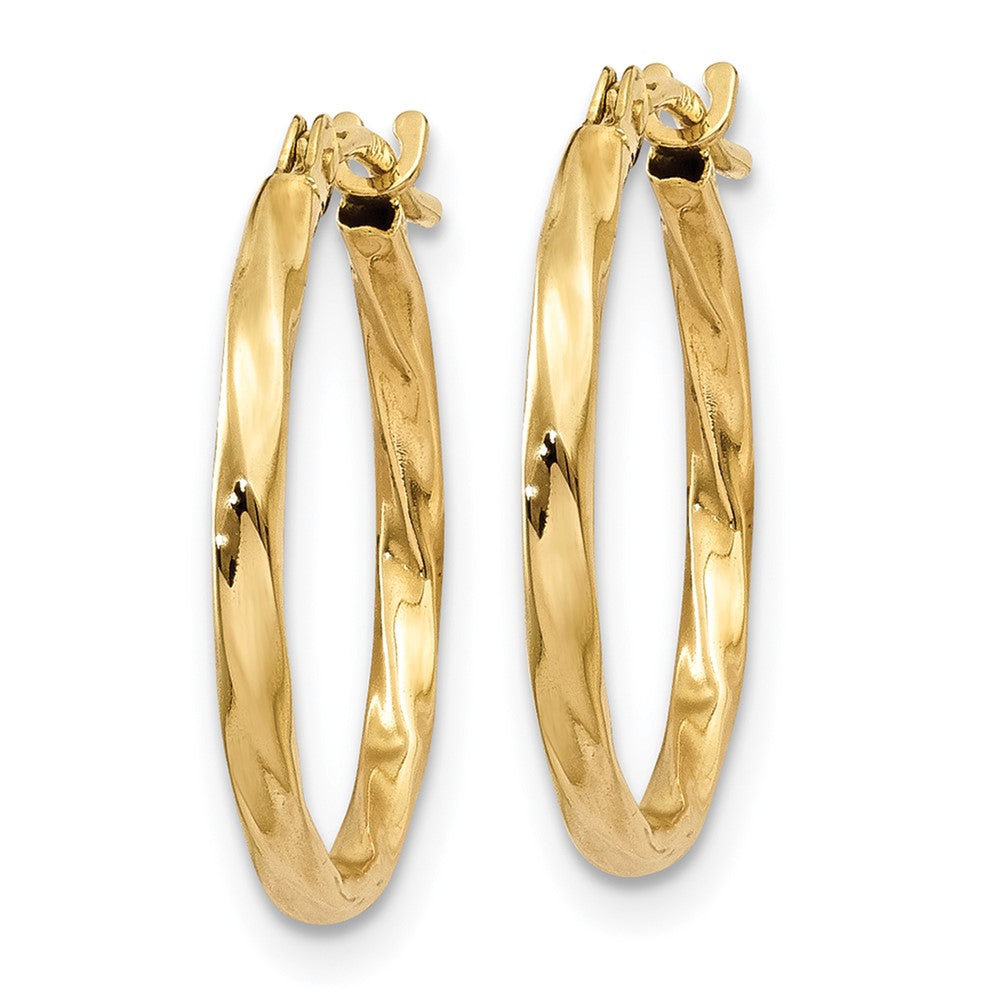 10K Yellow Gold Twist Hoop Earrings