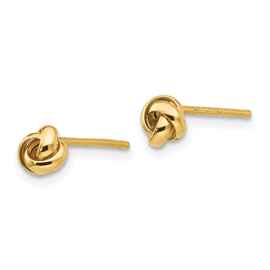 10K Yellow Gold Polished Knot Post Earrings