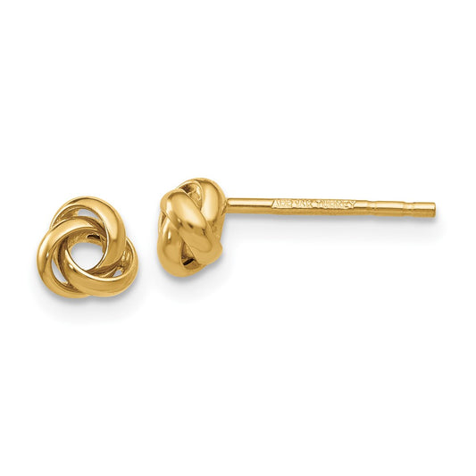 10K Yellow Gold Polished Knot Post Earrings