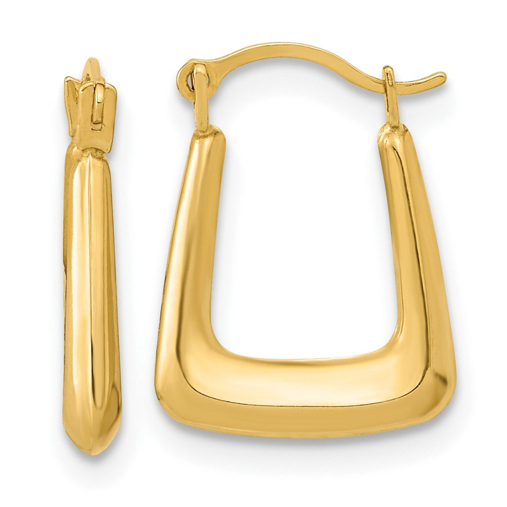 10K Yellow Gold Polished Hollow Fancy Hoops