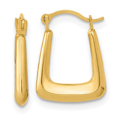 10K Yellow Gold Polished Hollow Fancy Hoops