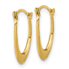 10K Yellow Gold Polished Hollow U-Shaped Hoops