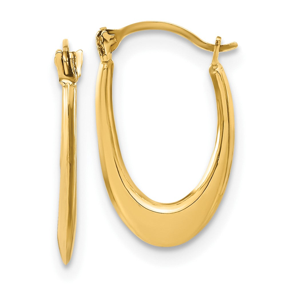 10K Yellow Gold Polished Hollow U-Shaped Hoops