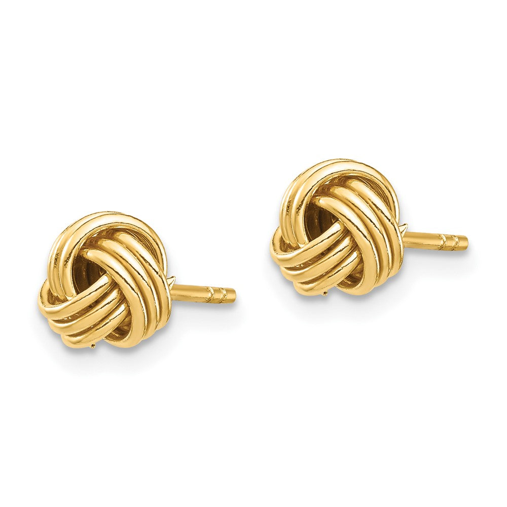 10K Yellow Gold Love Knot Post Earrings