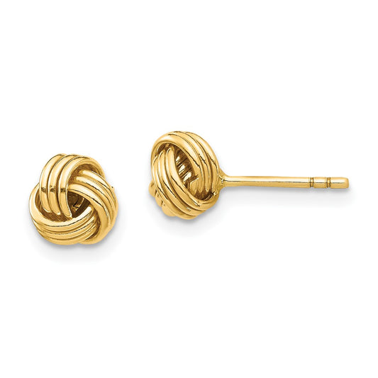 10K Yellow Gold Love Knot Post Earrings