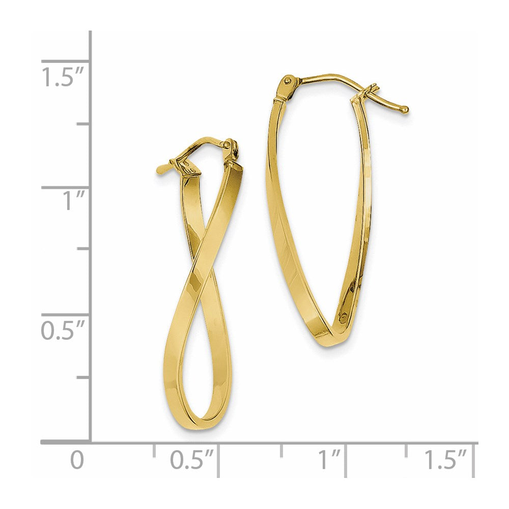 10K Yellow Gold Small Twisted Earrings