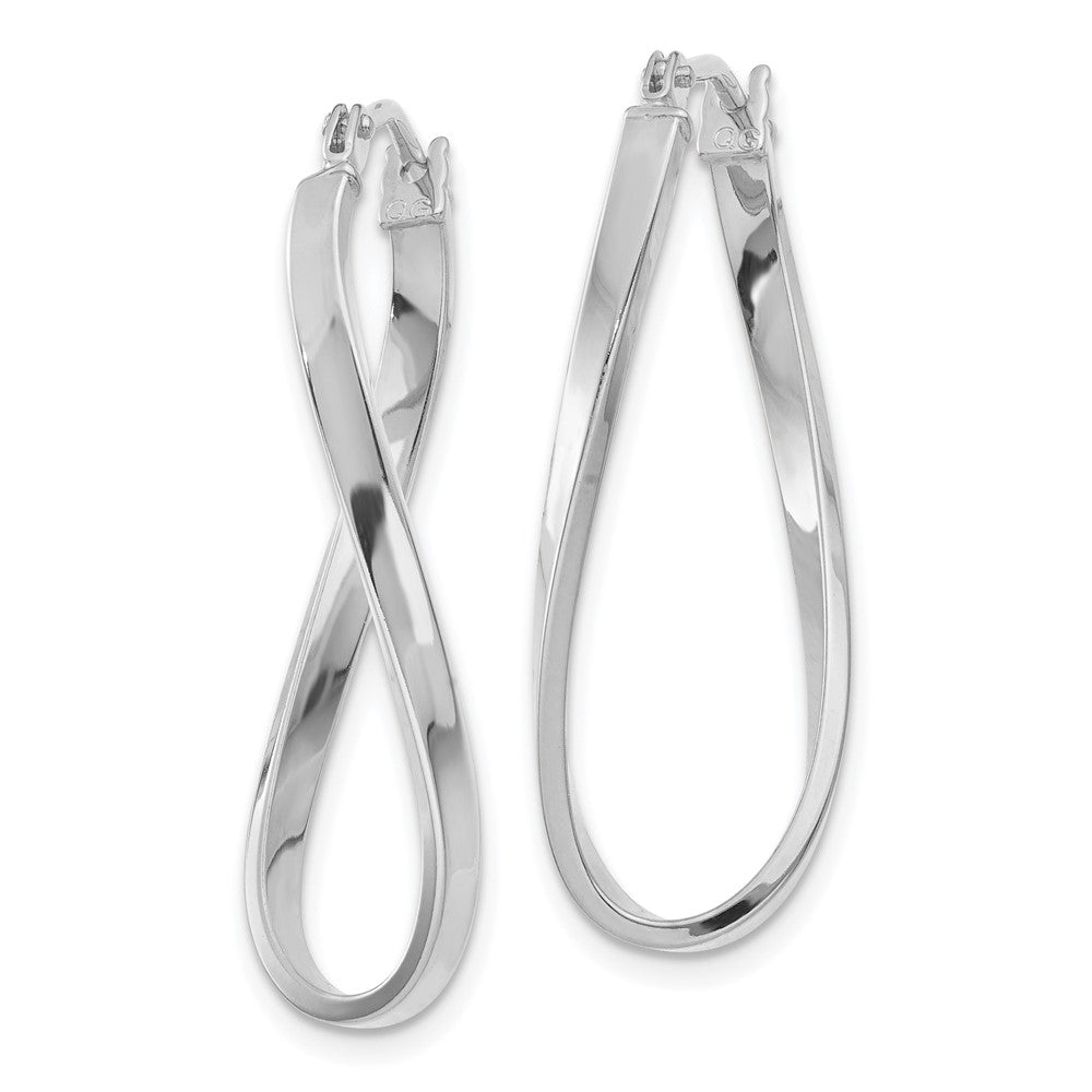 10K White Gold Small Twisted Earrings